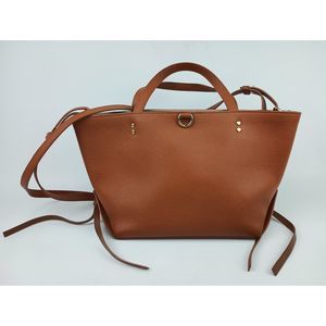 Chloe Brown Sense Small Crossbody Calfskin Leather Tote Bag